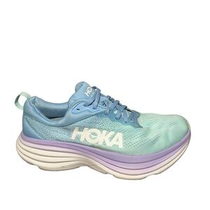 Hoka Women's Bondi 8 Aqua and Lavender Sneakers size 9.5